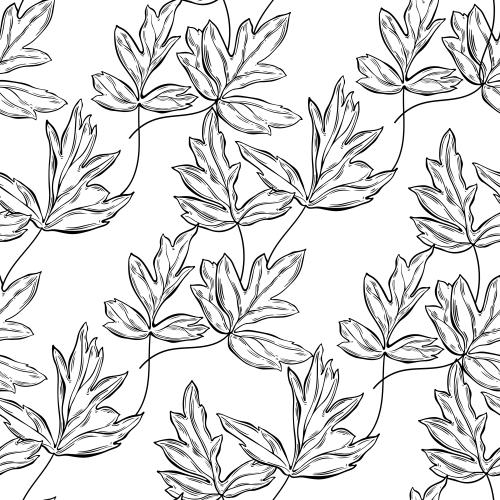 Vector image leaves on white