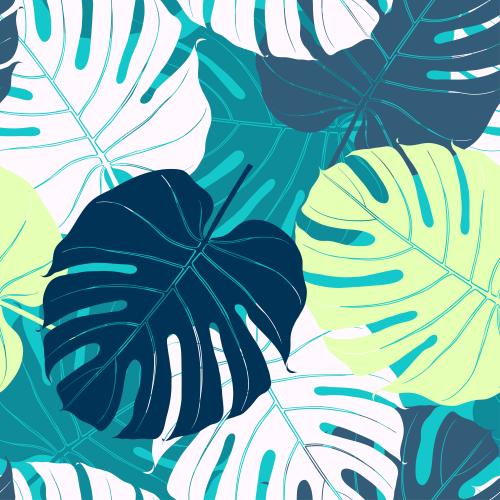 Vector image multicolored palm leaves
