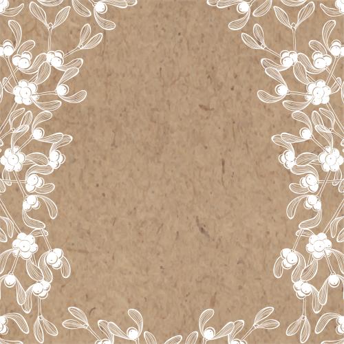 Mistletoe. Vector mistletoe twig frame on craft