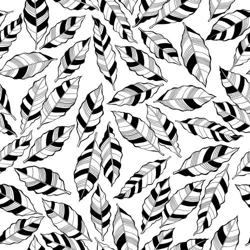 Vector image striped abstract leaves on white