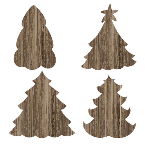 Tree. Vector wooden fir trees on white