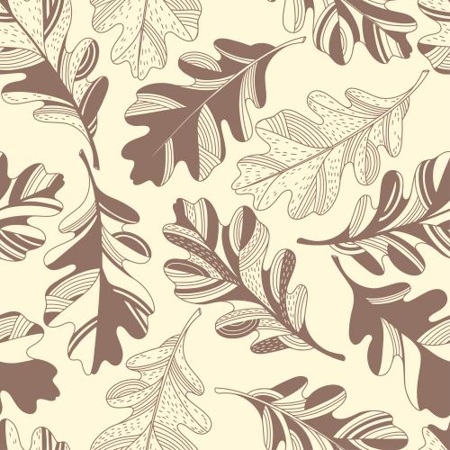 Oak leaf. Vector decorative oak leaves on light