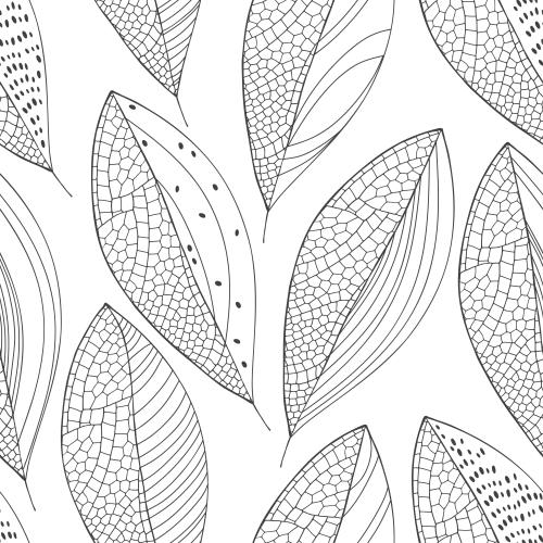 Illustration stylized leaves on white