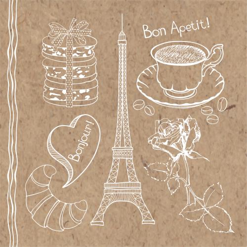 Rose. Vector eiffel tower