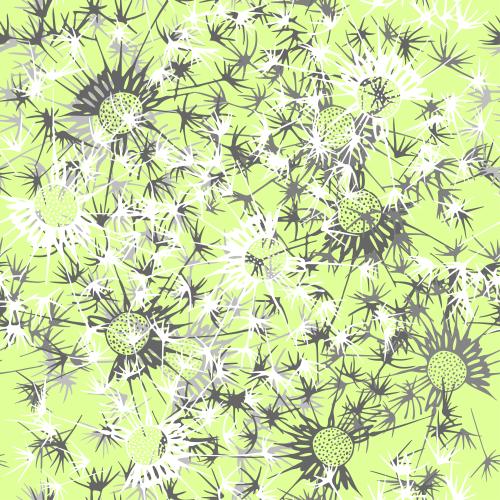 Dandelion. Vector dandelions on green