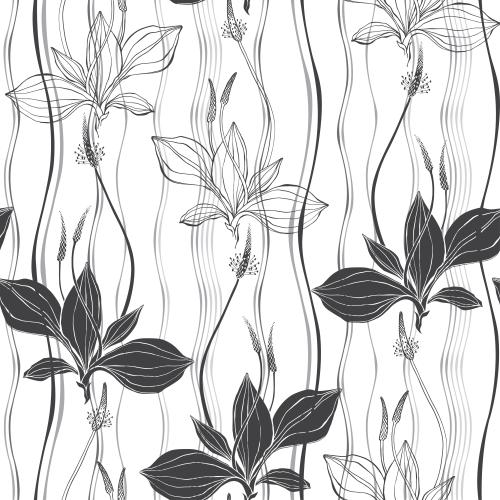 Plantain. Vector plantain black outlines and silhouettes monochrome vertical wavy lines on white