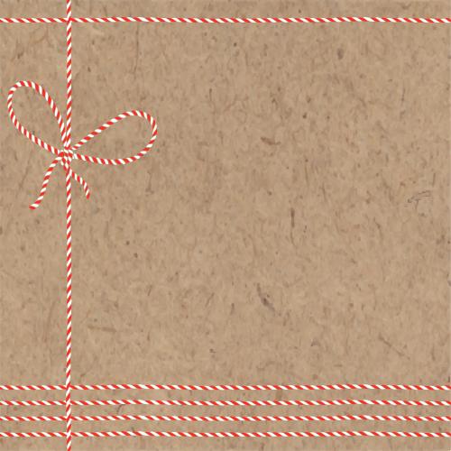 Bow. Vector festive ribbons and text area on craft