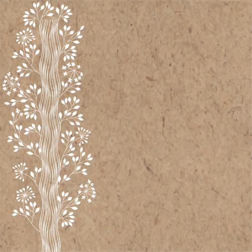 Tree. Vector stylized tree, text area on craft
