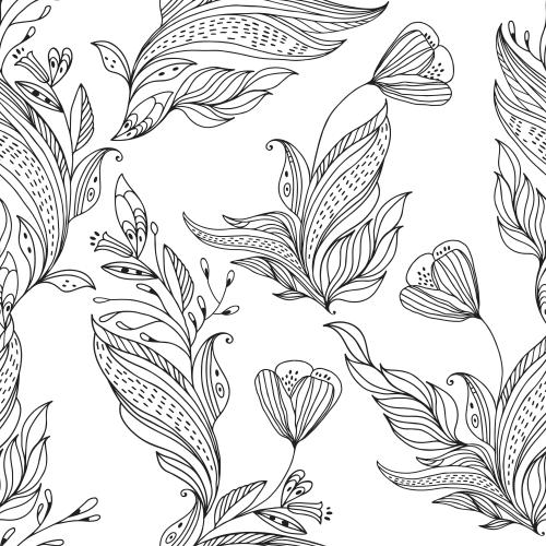 Illustration fantasy flowers on white