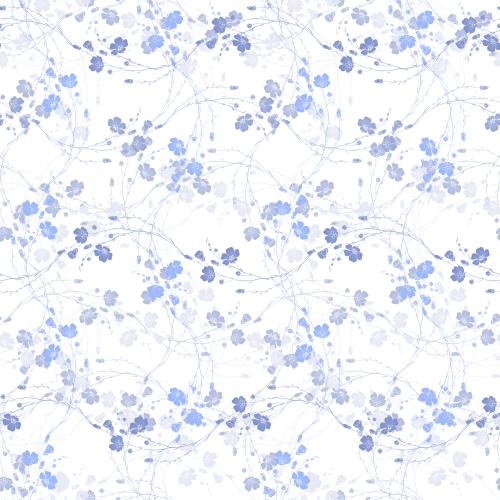 Flax. Vector blooming flax twigs, silhouettes of different shades of blue on white