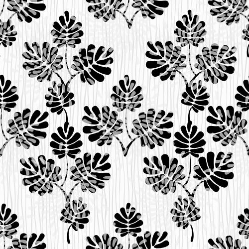 Vector image abstract leaves on striped