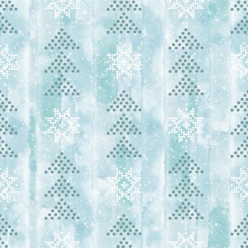 Vector image dots and star-snowflakes from dots on a blue watercolor