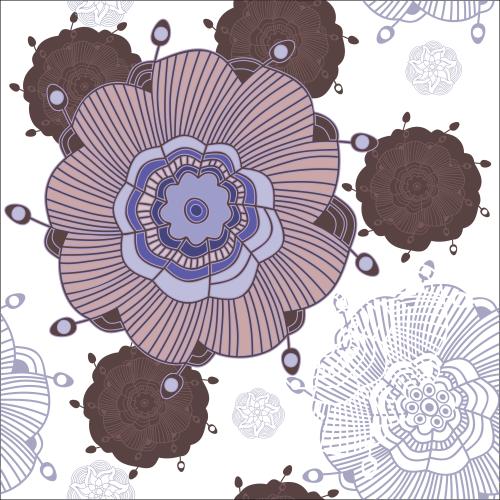 Vector image fairy-tale flowers on white