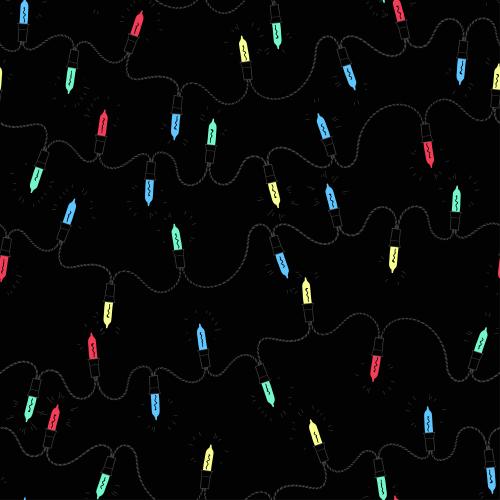 Illustration garlands with colorful bulbs on black