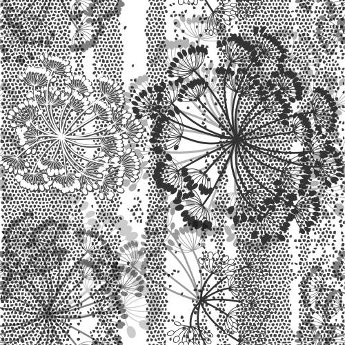 Mosaic. Vector abstract umbrella-shaped flowers on a mosaic