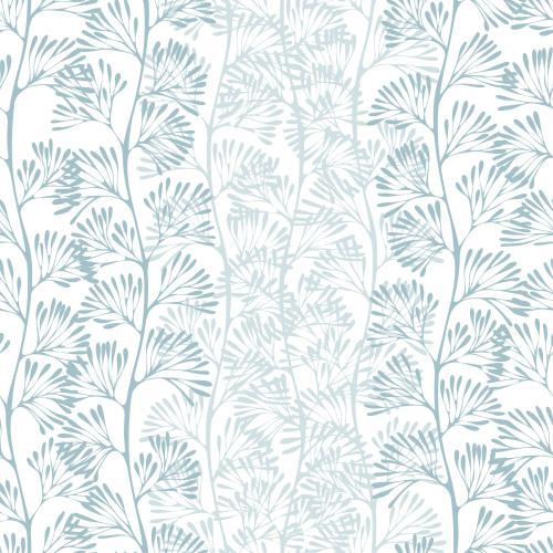 Illustration gray and blue plant silhouettes on white