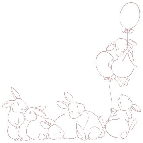 Vector image cute white bunnies place for text on white