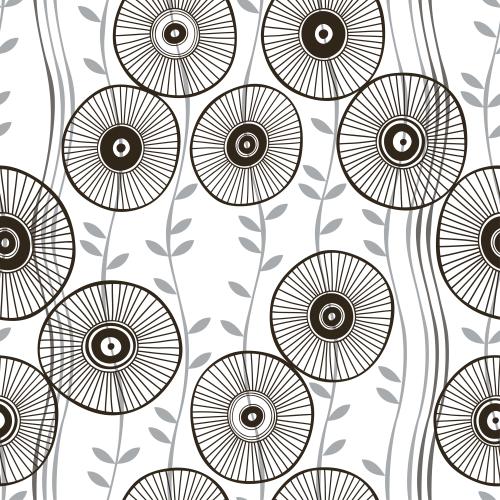 Wavy. Vector abstract flowers vertical wavy lines with leaves on white