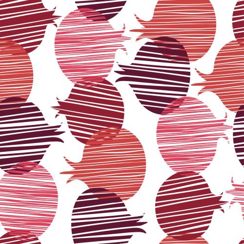 Pomegranate. Vector stylized pomegranates on white