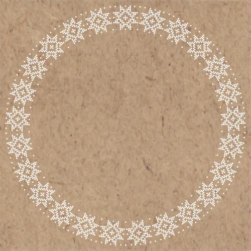 Snowflake. Vector round frame with star-snowflake dots on craft
