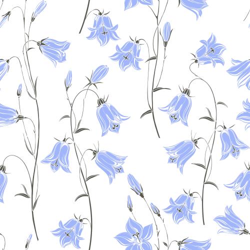 Bellflower. Vector bells on white