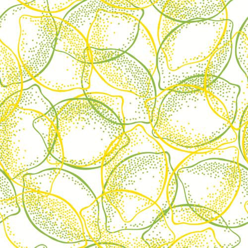 Pea. Vector limes and lemons on white