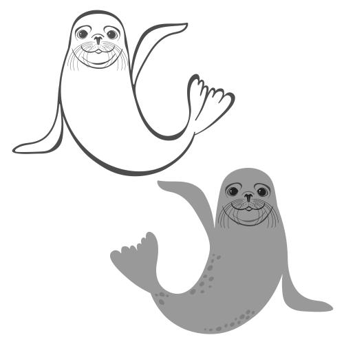 Seal. Vector seals two variants on white
