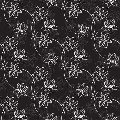 Vector image flowers on black