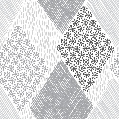 Checkered. Vector diamonds checkered striped and flower pattern on white