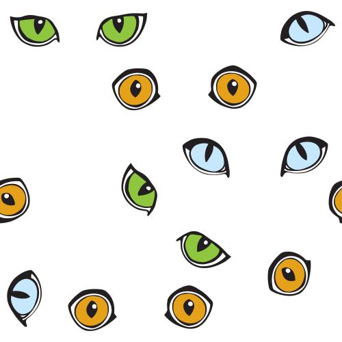 Illustration cat eyes on white