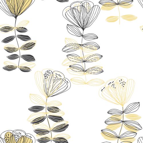 Illustration decorative abstract flowers on white