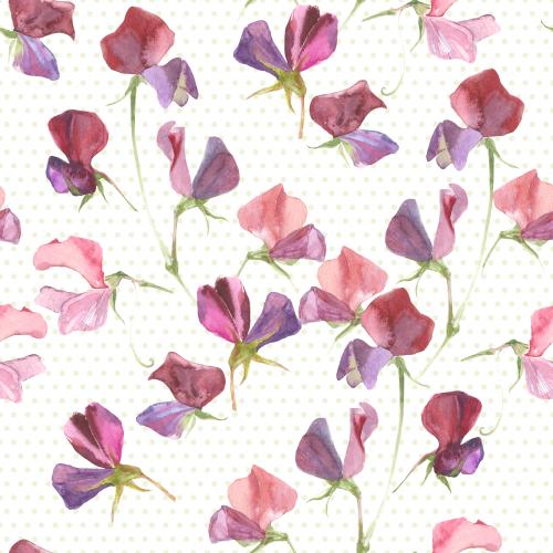 Raster image watercolor fragrant dots on white checkered