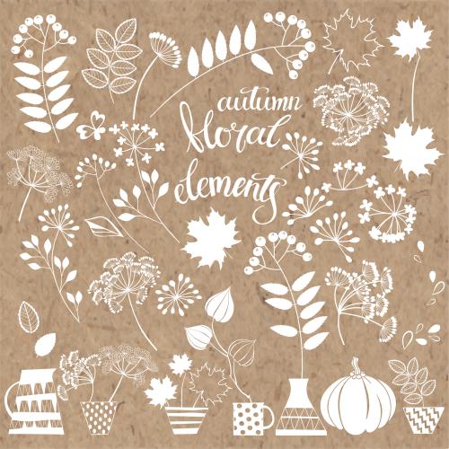 Dill. Vector autumn plant elements on craft