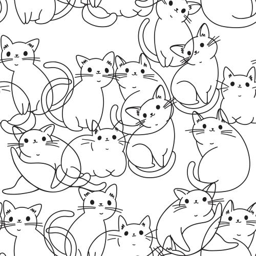 Vector image cute cartoonish kittens on white