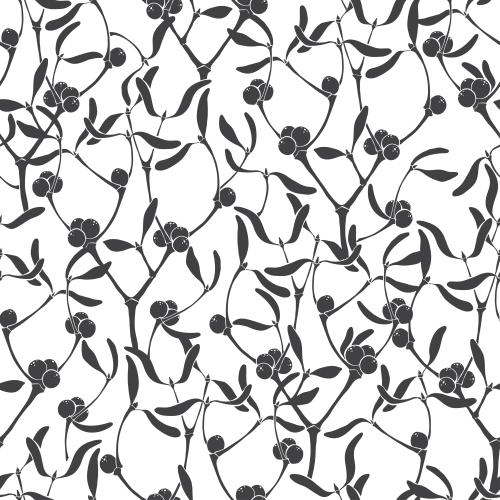 Mistletoe. Vector mistletoe, black silhouettes on white