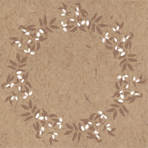 Honeysuckle. Vector honeysuckle, round frame on craft