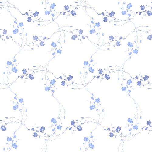 Flax. Vector blooming flax branches on white, wavy squares