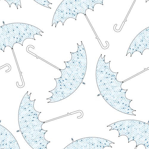 Drop. Vector umbrellas with raindrops on white