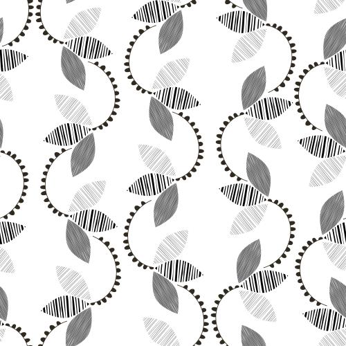 Vector image abstract flowers and plant elements on white