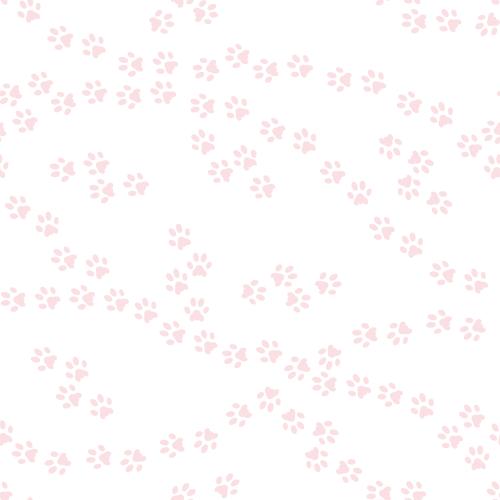 Cat. Vector Pattern pink cat prints on white