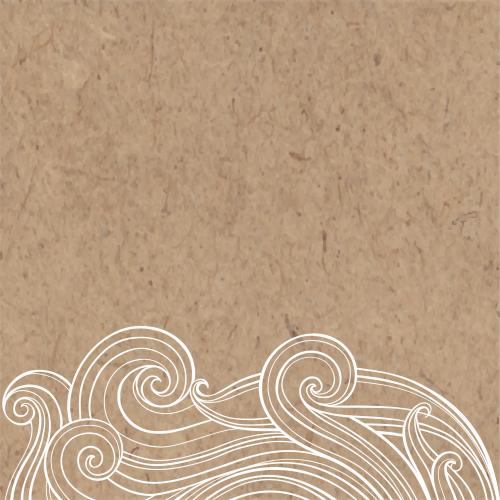 Vector image decorative waves, text area on craft