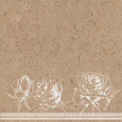 Stripe. Vector roses horizontal stripes text area on craft paper