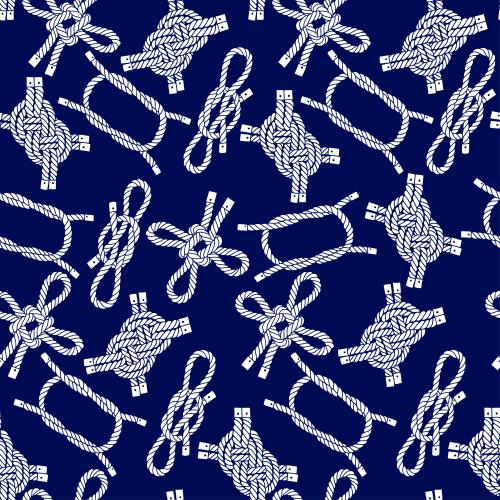 Sea knot. Vector Pattern sea knots, white silhouettes on blue