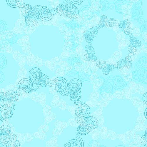Circle. Vector waves in circles on blue
