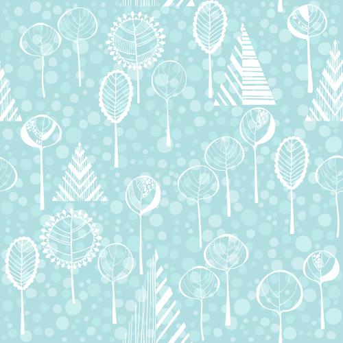 Tree. Vector stylized trees and trees on blue checkered