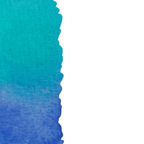 Illustration blue-turquoise watercolor fragment on white