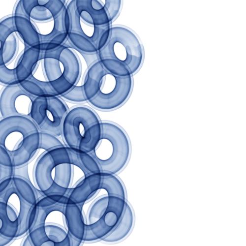 Raster image blue watercolor ovals and space for text on white
