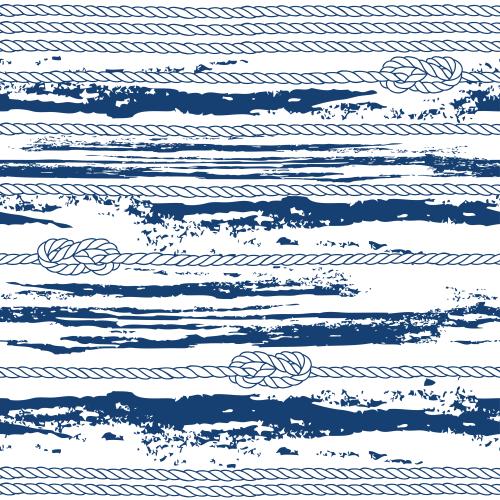 Vector image sea knots, ropes, textured waves on white
