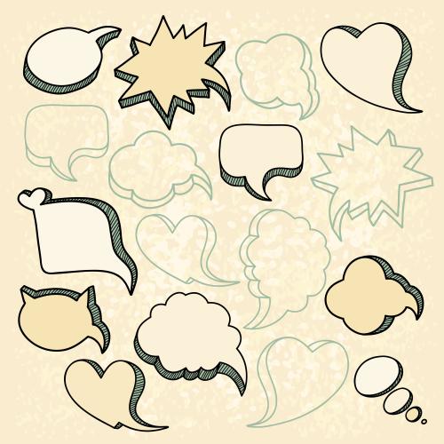 Vector image clouds for dialogue contours and silhouettes