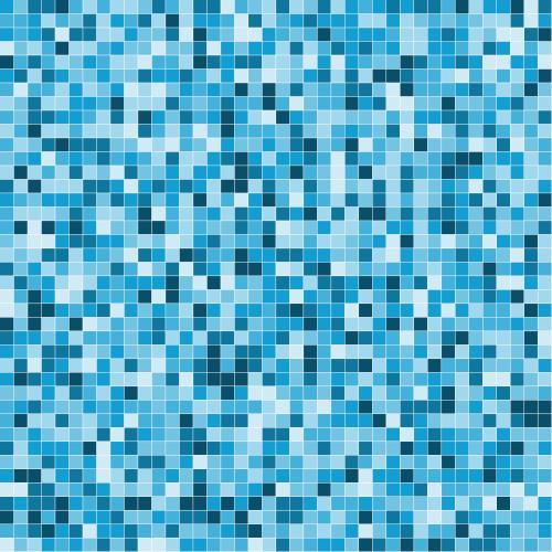 Female. Vector abstract mosaic of squares in blue tones